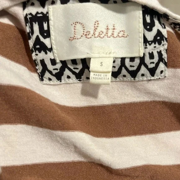 Anthropologie boho indie core top small casual sleeveless stripe sporty - Picture 4 of 4